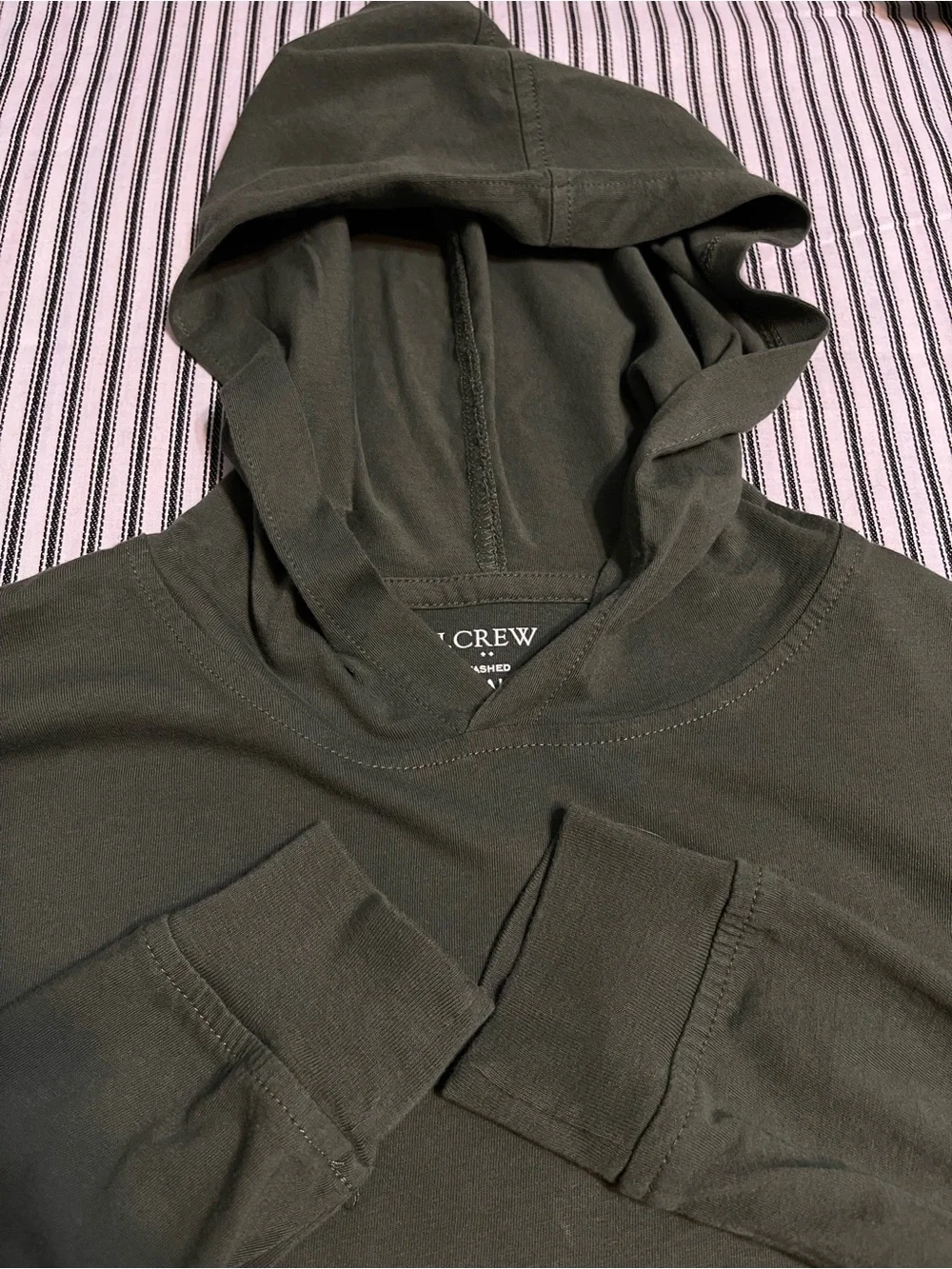 J. Crew Olive Green Hooded Long Sleeve Shirt